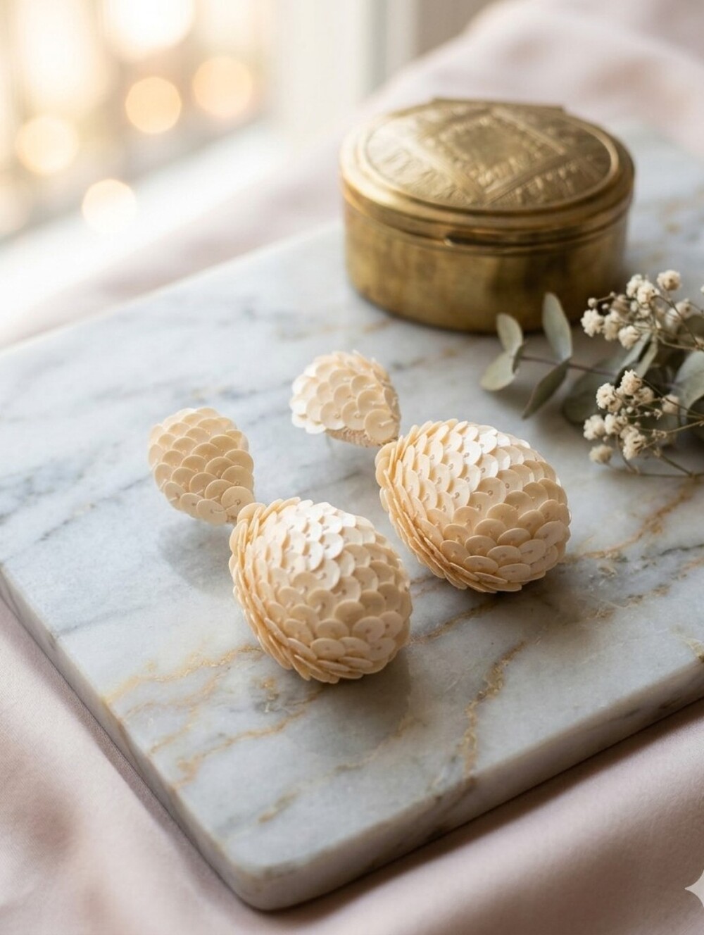 NEW Tuckernuck Ivory Sequin Sandra Earrings